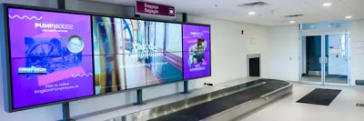 A view of the baggage claim area inside YGK Airport.